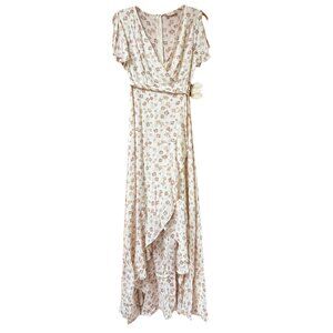 Attard State Boho Maxi Dress Womens Med Faux Wrap Fairy Romantic Pastel Cottage